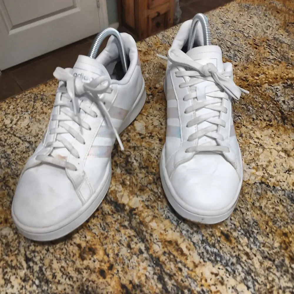 Adidas White An Silver Sneakers Size 10 EE9689